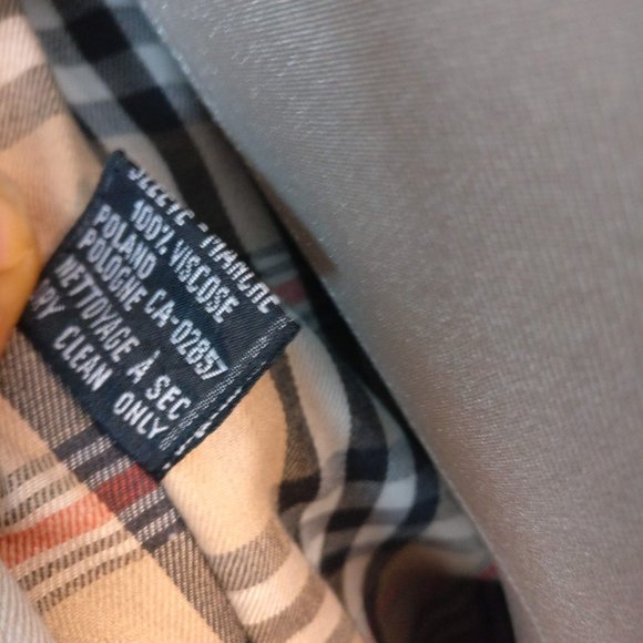 XDouble Breasted belted Long Trench Coat, Made in Poland,Pocket Nova Check Lined - Picture 12 of 15